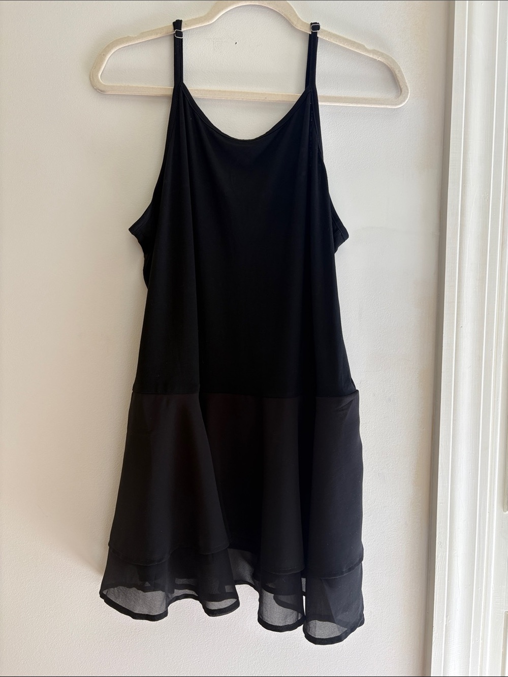 Black Layered Undergarment Camisole Slip